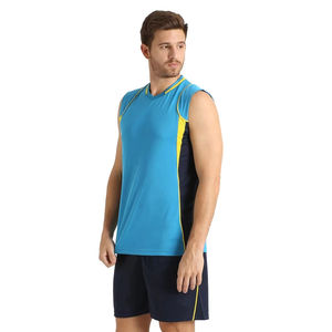 Sublimation Haute Qualité Avec Vos Conceptions Personnalisées Uniforme de Volleyball Noir et Bleu Combinaison Unique Uniforme de Volleyball Ensemble - Product Image 2