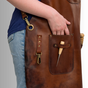 Tablier polyvalent en cuir véritable pleine fleur Tablier unisexe en cuir de vachette véritable Tablier de cuisine BBQ - Product Image 4