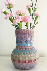 Jarrón de Mosaico Naranja Hecho a Mano de Primera Calidad, Elegante Pieza Decorativa para Piso, Ideal para Hogares, Bodas y Decoración de Interiores - Product Image 6