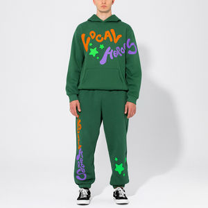 Chándal Unisex de dos piezas para gimnasio, pantalones de chándal acampanados con estampado 3D de alta calidad, Sudadera con capucha, borde cortado con dobladillo crudo, transpirable, ecológico - Product Image 2