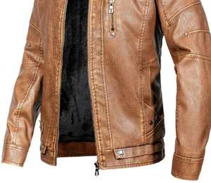 Fashion Leather <b>Jacket</b> for Man Genuine Leather Premium Quality Black Brown Down <b>Long</b> Sizes Men Leather Down <b>Jacket</b> - Product Image 3