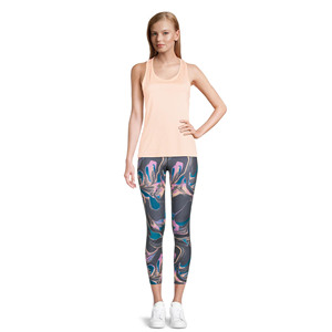 High Waist Ankle-Length Yoga Leggings With Abstract Print Sublimation Transfer Four-Way Stretch Spandex Polyester Pants - Product Image 4