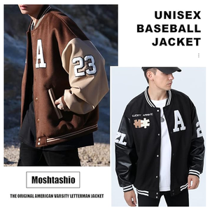 Chaqueta universitaria sostenible para hombre hecha a mano con materiales reciclados con un diseño clásico chaqueta universitaria de estilo urbano para hombre - Product Image 4