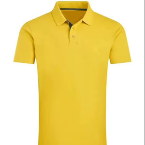 T-shirt polo pour hommes conçu sur mesure avec logo personnalisé à manches courtes sur tissu en toile solide - Product Image 1