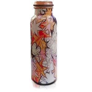 Bouteille d'eau imprimée décorative en cuivre pur de conception pour la vente de verres et de stockage par les exportateurs indiens - Product Image 1
