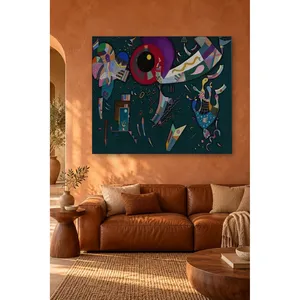 Cercle de Kandinsky sur fond vert foncé, impression sur toile - Product Image 3