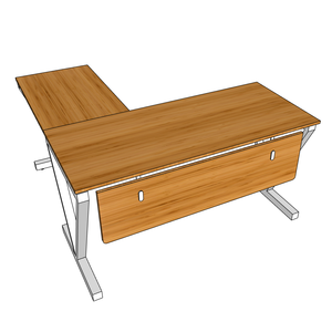 VBamboo Simple & <b>Foldable</b> L-shaped Gaming <b>Desk</b> with Storage Drawer 140x140cm Portable & Assembled Iron Legs - Product Image 5
