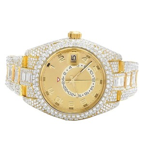 Reloj Clásico de Compromiso y Boda con Diamante Solitario de Moissanita VVS, Forma CT 2.0, en Oro Blanco/Amarillo de 14K/18K y Acero Inoxidable - Product Image 1