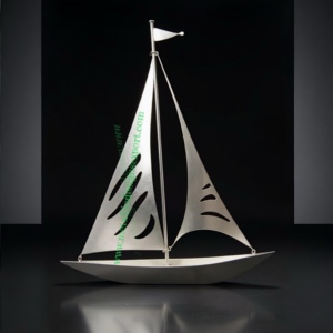 Escultura minimalista de velero de metal con elegante diseño recortado, decoración náutica moderna para el hogar y la Oficina, pieza de arte de metal al por mayor - Product Image 3