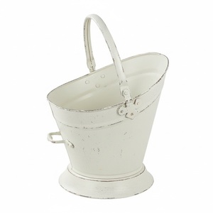 Luxury Metal <b>Coal</b> Bucket Handmade <b>Coal</b> Bucket Decorative White Coated Finishes Round Shape <b>Coal</b> <b>Scuttles</b> With Handle - Product Image 1