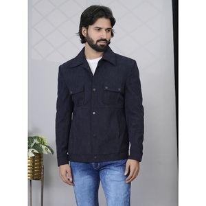 เสื้อโค้ทผู้ชายผ้าวิสโคสสีน้ำเงิน ดีไซน์หรูหรา ปกแบบคลาสสิก ขายดีที่สุด เหมาะสำหรับทุกฤดูกาล มีจำหน่ายในราคาโรงงาน - Product Image 1