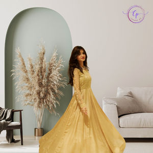 Elegante Vestido Anarkali 2025 con Adornos Dorados - Vestido de Noche y Traje de Gala al por Mayor - Product Image 4