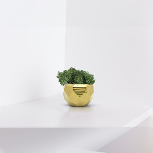 CGB3903GD - <b>Small</b> Gold Geometric <b>Pot</b> - 4W x 2.75H - Product Image 2