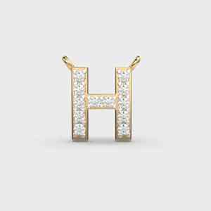 Colgantes y Dijes de Joyería Fina: Colgante de Diamante Hopeful H con Moissanita Auténtica, Joyería Hip Hop para Hombre, Pieza de Diseño Personalizada Hecha a Mano - Product Image 4