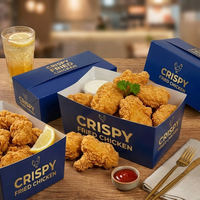 Boîtes à poulet frit personnalisées, conformes aux normes alimentaires, emballages jetables pour la restauration rapide, pour hamburgers, frites, boîtes à emporter en papier avec logo