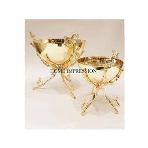 Cuenco de metal para chocolate con diseño martillado, color dorado, superventas, cuenco para servir dulces, forma redonda, cuenco de mesa para chocolate de Ramadán - Product Image 4