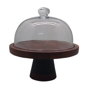 Exhibidor de Pastelería de Madera Hecho a Mano Ecológico, Campana de Cristal para Pasteles, Pedestal para Presentación de Postres Personalizable - Product Image 4