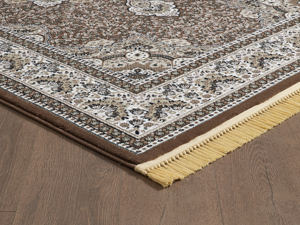 Alfombra turca de lujo hecha a máquina, color marrón dorado Almas, premium para sala de estar, del fabricante de Gaziantep. - Product Image 3