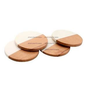 Posavasos único de madera para bebidas, posavasos único de resina epoxi, posavasos de madera, posavasos único para té, cerveza y café - Product Image 2
