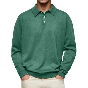 Chemises Polo à Manches Longues pour Hommes en Tissu Tricoté 100% Coton de Haute Qualité, Couleur Unie, Vente en Gros Personnalisée, Chemises Polo de Golf 2026 - Product Image 2