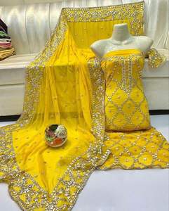 Vestido de Trabajo Gota de Acrílico de Edición Limitada para Mujer, Salwar Kameez Hecho a Mano con Adornos, Corte Regular, para Fiestas, Ropa India y Pakistaní - Product Image 4