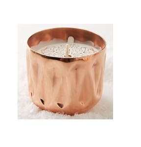 Diamond Texture Design Aluminium Casting Round Table Top Candle <b>Jars</b> Home Decor Scented Candle Vessel - Product Image 3