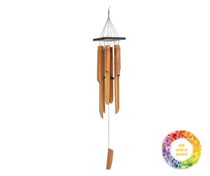 Carillons éoliens en bambou écologiques sereins pour décoration intérieure de patio extérieur avec sons naturels pour la relaxation et la méditation Carillon éolien - Product Image 1