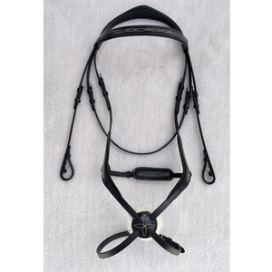 High Quality Anatomic Mexican Horse Bridle Comfortable Fancy Stitched Padded Brow-Band without D-<b>Rings</b> Model Number BR242501 - Product Image 4