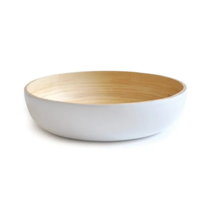 Vente en gros de bol de service à salade en bambou filé laqué rond de style européen fait à la main et écologique Vaisselle de fête et de restaurant Vietnam - Product Image 3