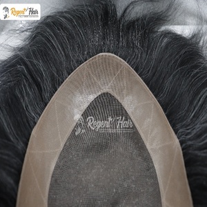 Tupé de hombre REGENT Mono con cabello humano, trama atada a mano, estilo recto ondulado Natural, stock para venta al por mayor - Product Image 2