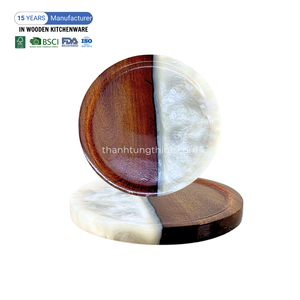 Popular Eco Friendly Epoxy Resin Wood Coasters Handmade Craft Made in Vietnam for Dining Table and Kitchen Styling - Product Image 5