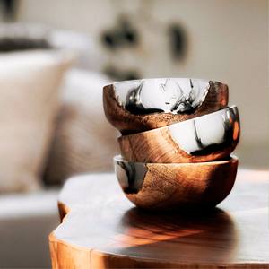 Vajilla Ecológica de Madera y Resina, Tazón para Pasta, Tamaño Personalizado, Hecho en India - Product Image 3