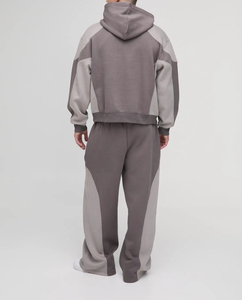 Survêtement homme 100% coton lourd 400 GSM qualité supérieure logo brodé personnalisé surdimensionné pull homme 2 pièces ensemble - Product Image 5