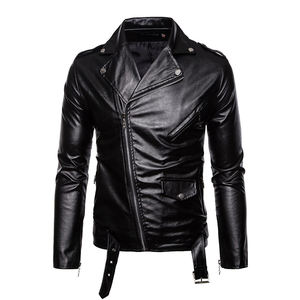 Chaqueta de Cuero Vacuno Negro de Alta Calidad para Hombre 2024, Chaqueta de Motociclista Personalizada con Cuello Alto, Ligera para Invierno, con Bolsillos, Genuina y Resistente al Viento - Product Image 5