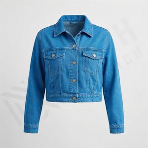 Veste en jean à manches longues avec strass, couleur personnalisée, nouvelle collection, prix d'usine, design personnalisé, mode féminine, élégante - Product Image 1