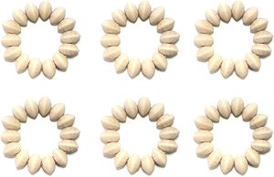 แหวนผ้าเช็ดปากลูกปัดไม้แบบเรียบสำหรับตกแต่งโต๊ะทำจากไม้แฮนด์เมดและปอกระเจาคู่เพิ่มแหวนผ้าเช็ดปากที่ทันสมัย - Product Image 2