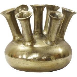 Jarrón de flores de diseño elegante único fundido de aluminio chapado en oro de alta calidad, centro de mesa, decoración, suministros para el hogar y el Hotel - Product Image 3