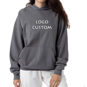 Sudadera con capucha de Otoño Invierno para mujer europea americana, nuevo estilo, Color sólido, suelta, con capucha, sudadera de manga larga con bordado - Product Image 2