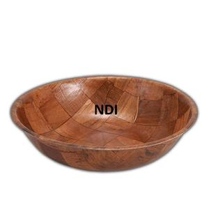 Cuenco redondeado con acabado esmaltado de calidad superior, cuenco para servir galletas de frutas secas, cuenco para servir fideos o servidor de sopa, cuenco de madera rústico - Product Image 5