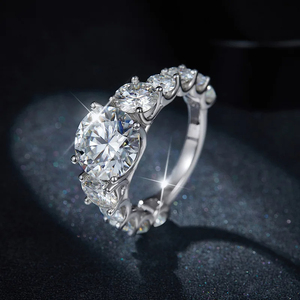 lab grown 14k White Gold Iced Out Custom VVS Moissanite Brilliant Cut for <b>Men</b> Women High Quality VVS Moissanite Diamond <b>Ring</b> - Product Image 1