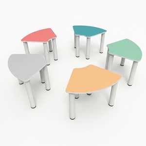 Colorful Modern Kids Activity Table Plastic Student Meeting Desk Round Classroom Furniture with Tapered Legs Customizable - Product Image 2