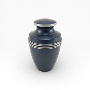 Blue Gradient Cremation Urn with Floral Garden Scene and Hummingbird Artwork for Peaceful <b>Memorial</b> - Product Image 2