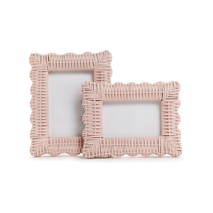 Marco de fotos de ratán festoneado de tamaño personalizado, marco de fotos de pared, marco de fotos antiguo, decoración de pared de salón de Vietnam - Product Image 4