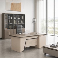 Ensemble de bureau de direction moderne Ekintop, bureau en forme de L avec armoire latérale et classeur pour bureau professionnel