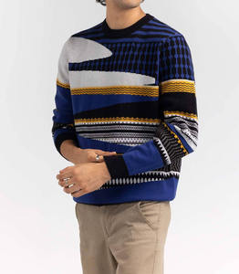 Nouveau 100% laine respirant hommes chandails hiver pull ample couleur unie col rond manches longues personnalisé chandails tricotés pour hommes - Product Image 2