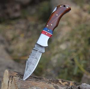 มีดพับดาบัสกัสทำมือระดับพรีเมียม ด้ามไม้ คุณภาพอุตสาหกรรม สำหรับกิจกรรมกลางแจ้ง แคมป์ปิ้ง  พร้อมปลอก  สามารถปรับแต่งได้ - Product Image 2