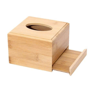 Support de boîte à mouchoirs en bambou rustique avec fonction de recharge lisse pour décor de salle de bain dans les hôtels et les espaces privés - Product Image 1