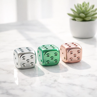 Dés en acrylique électroplaqué brillant à coins arrondis, thème Mahjong créatif, pour fournitures de bar, dés de bonne qualité