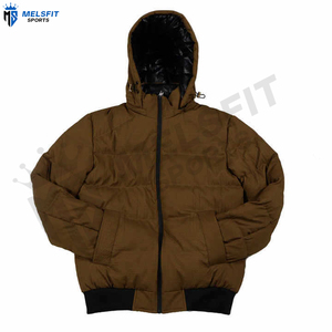 High Quality Custom OEM Coated Stand Collar Hooded Puffer <b>Jacket</b> <b>Men's</b> Winter Casual Custom Logo <b>Letter</b> Windproof Eco-Friendly - Product Image 1