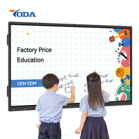 Pizarra Interactiva de 65 Pulgadas para Educación, Pantalla LCD 4K Antideslumbrante, Pizarra Inteligente Táctil de 40 Puntos, Aulas, Cámara IA de 48MP